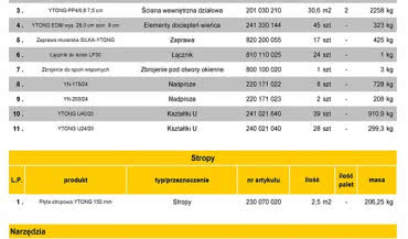 Usługa przeliczania ilości materiałów ściennych w Xelli